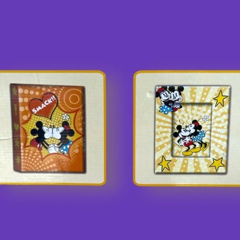 Disney Mickey Mouse Photo Album & Frame Set. Holds 120 Photos. Frame 6” x 7.48”.